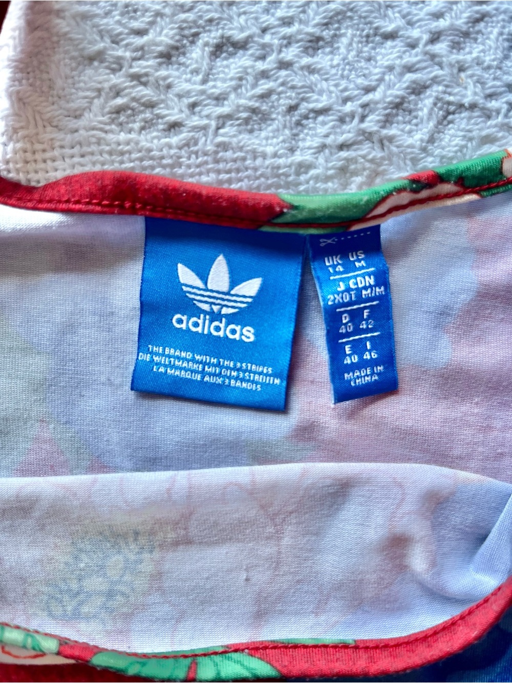 adidas x Farm Rio Chita Red & Blue Floral Bodycon Tank Dress - Picture 7 of 13